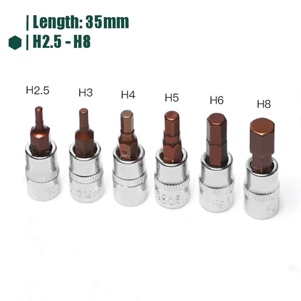 Torx/Hex/Slotted/Phillips/Pozi Bit Socket 1/4″ Square Drive Socket S2 Steel