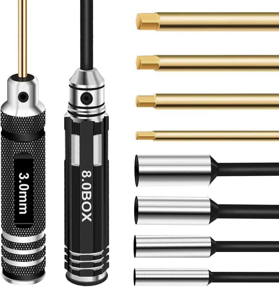 RC Hex Driver Set Tools Kit – 8Pcs Titanium Allen Screwdriver 1.5Mm-8.0Mm for Ca