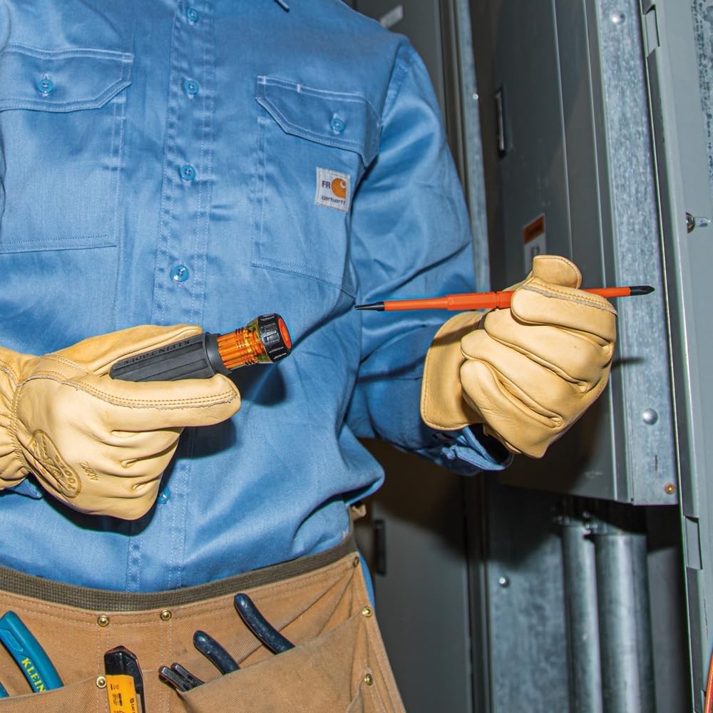 Insulated Screwdriver Set with Flip Blade Phillips and Slotted Tips for Elect…