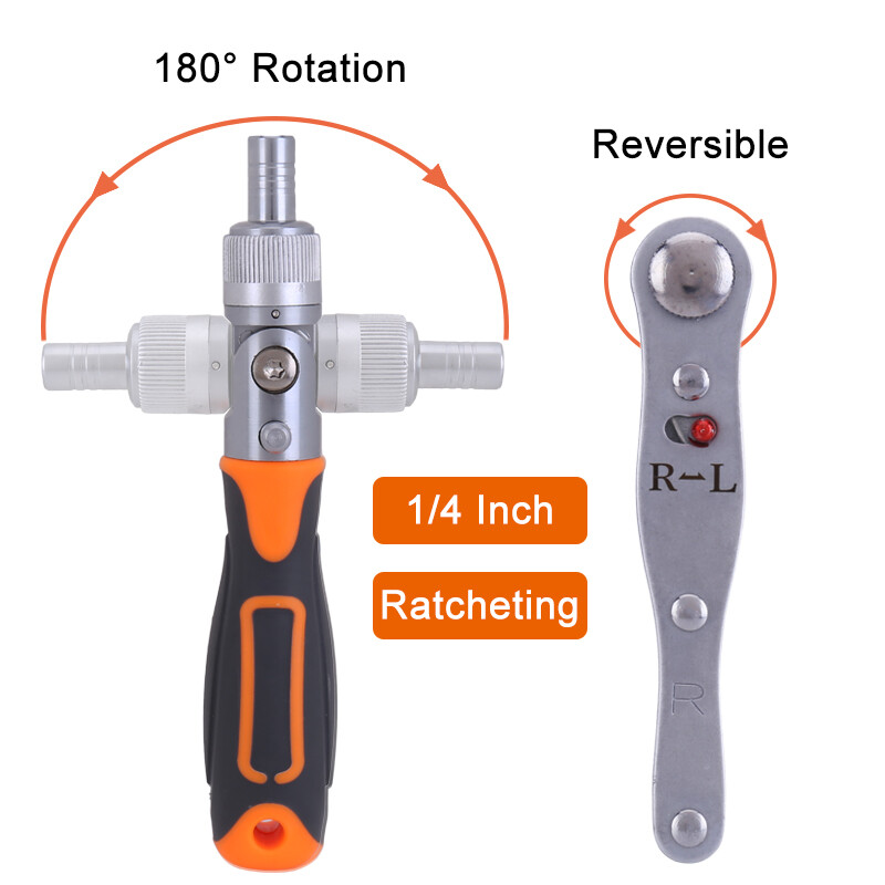 38Pcs Mini Ratchet Screwdriver Multi Tool Bits Set 1/4″ Drive Socket Wrench Kit