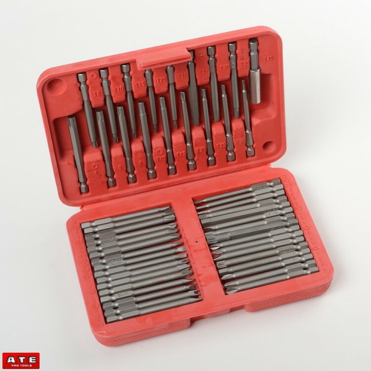 50pc Extra Long Security Bit Set Tamper Proof Torx Tri-Wing Pozi Spline Hex Torq