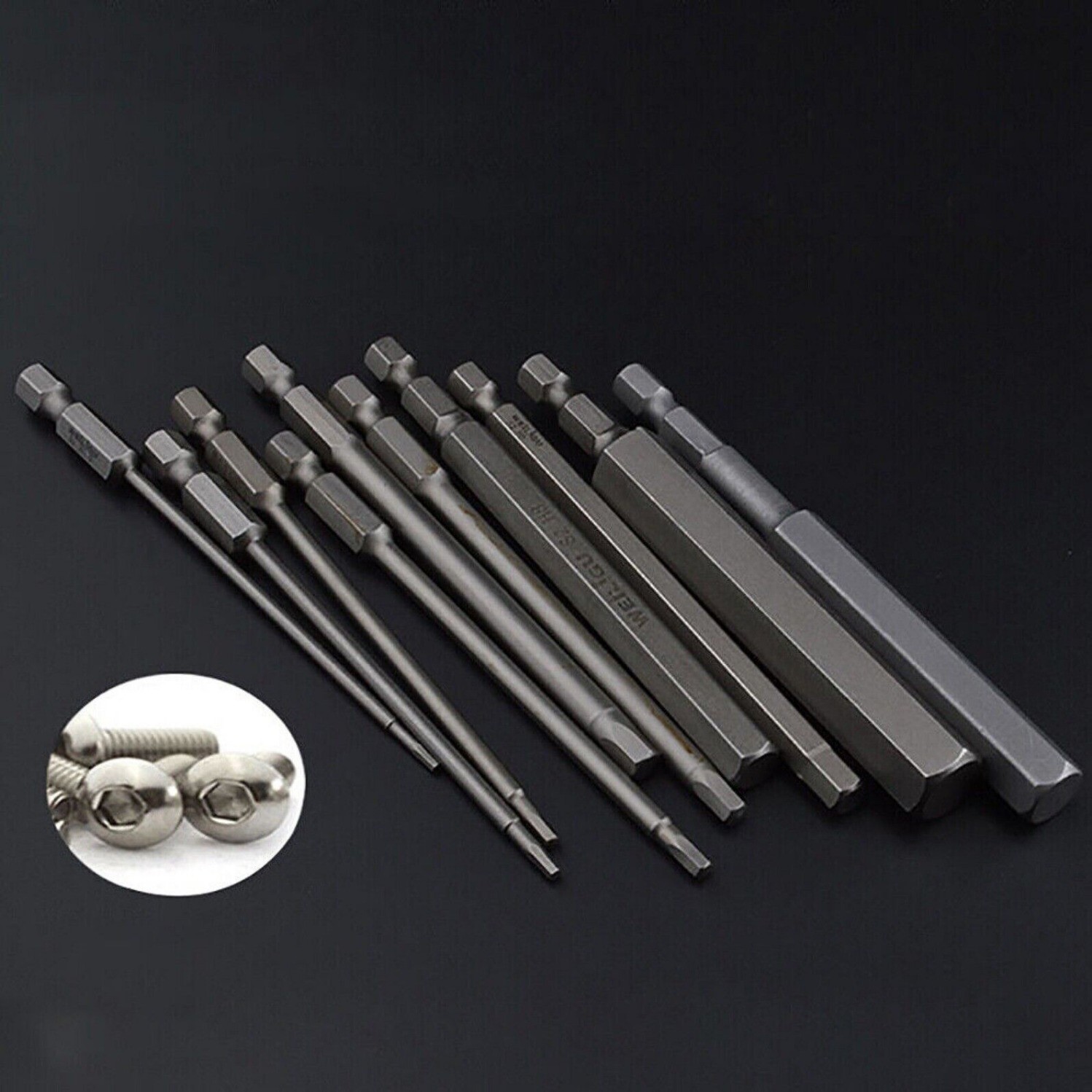 Hex Key Allen Bit Set Quick Change Connect impact Driver Power drill Hex Shank