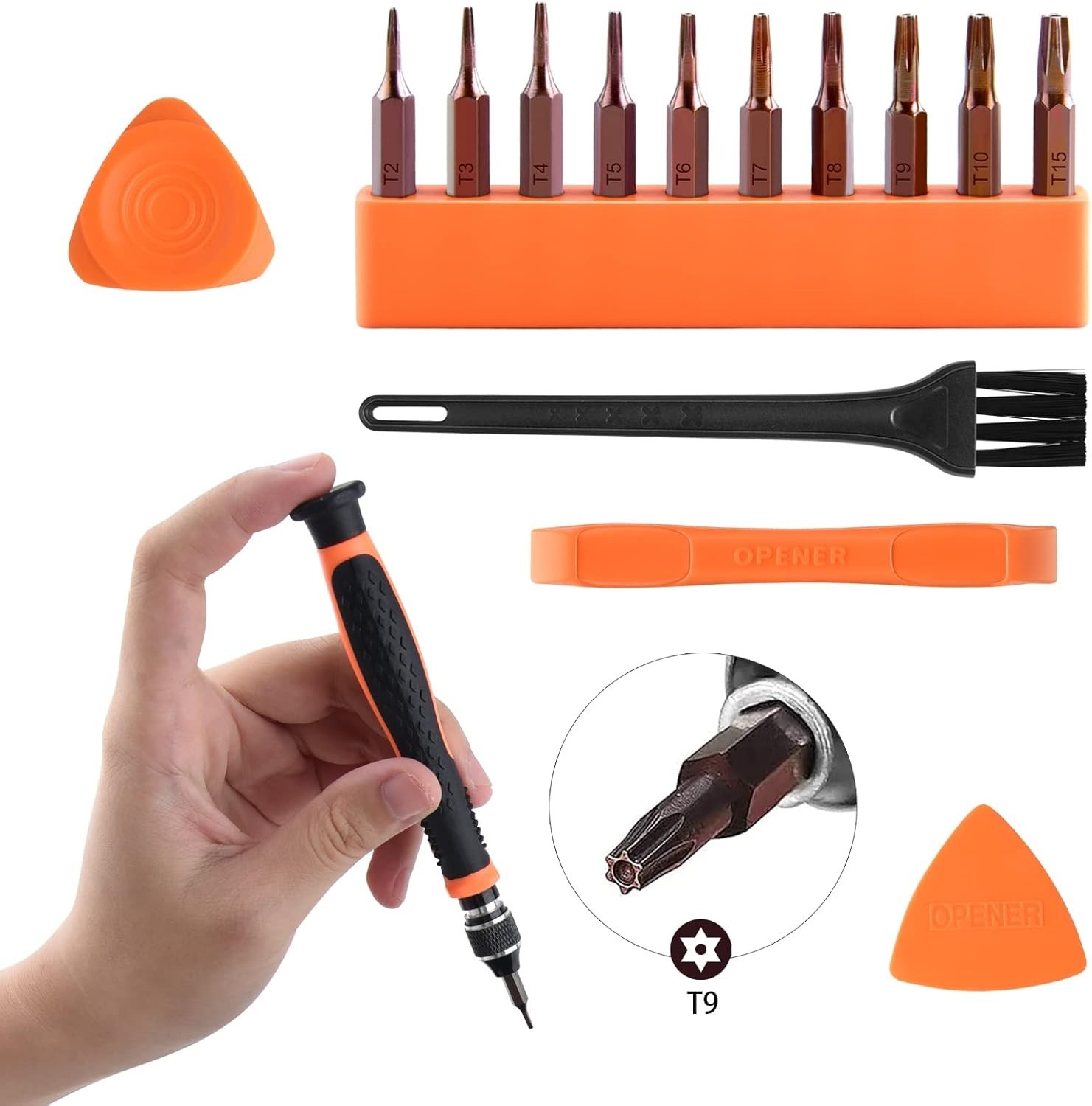 10 in 1 Interchangeable Magnetic Torx Screwdriver Set – T2 T3 T4 T5 T6 T7 T8 T9