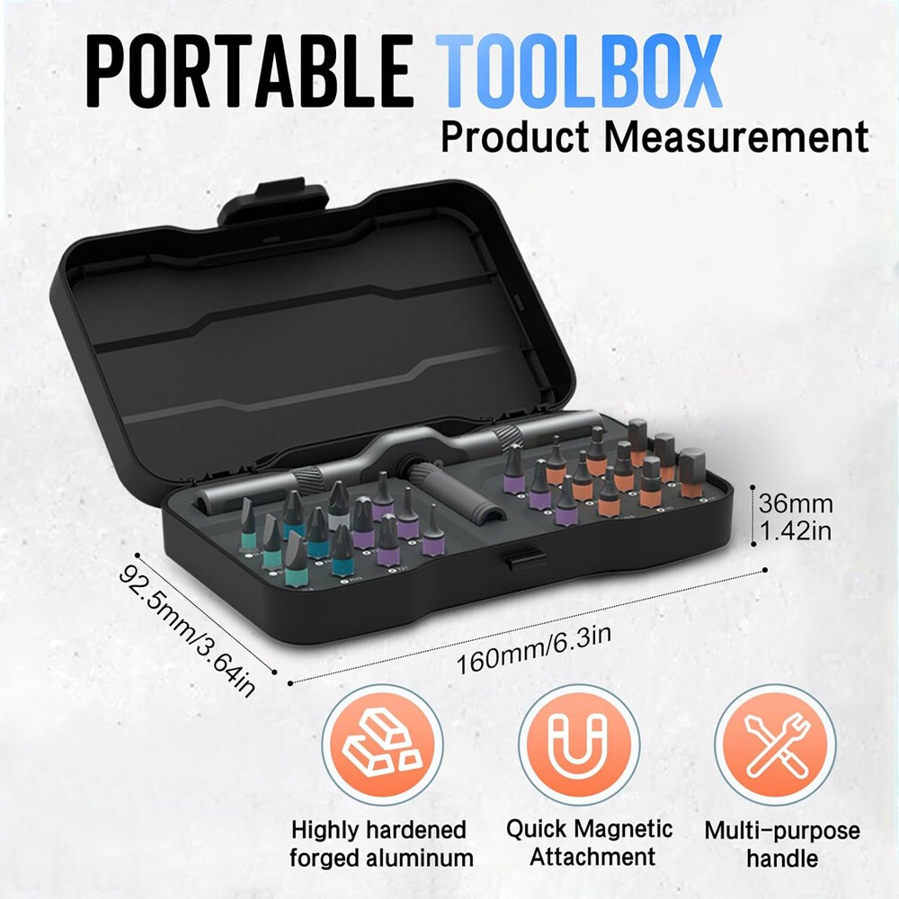 25pcs 24 in 1 Multifunction Screwdriver Head Set Household Repair Ratchet Wrench