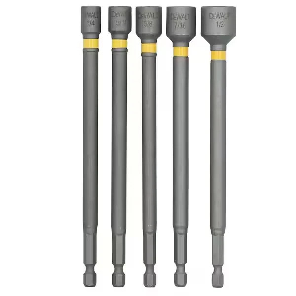 DEWALT MAXFIT 6-in MAGNETIC NUT DRIVER SET 5-piece: 1/4” 5/16” 3/8” 7/16″-1/2″