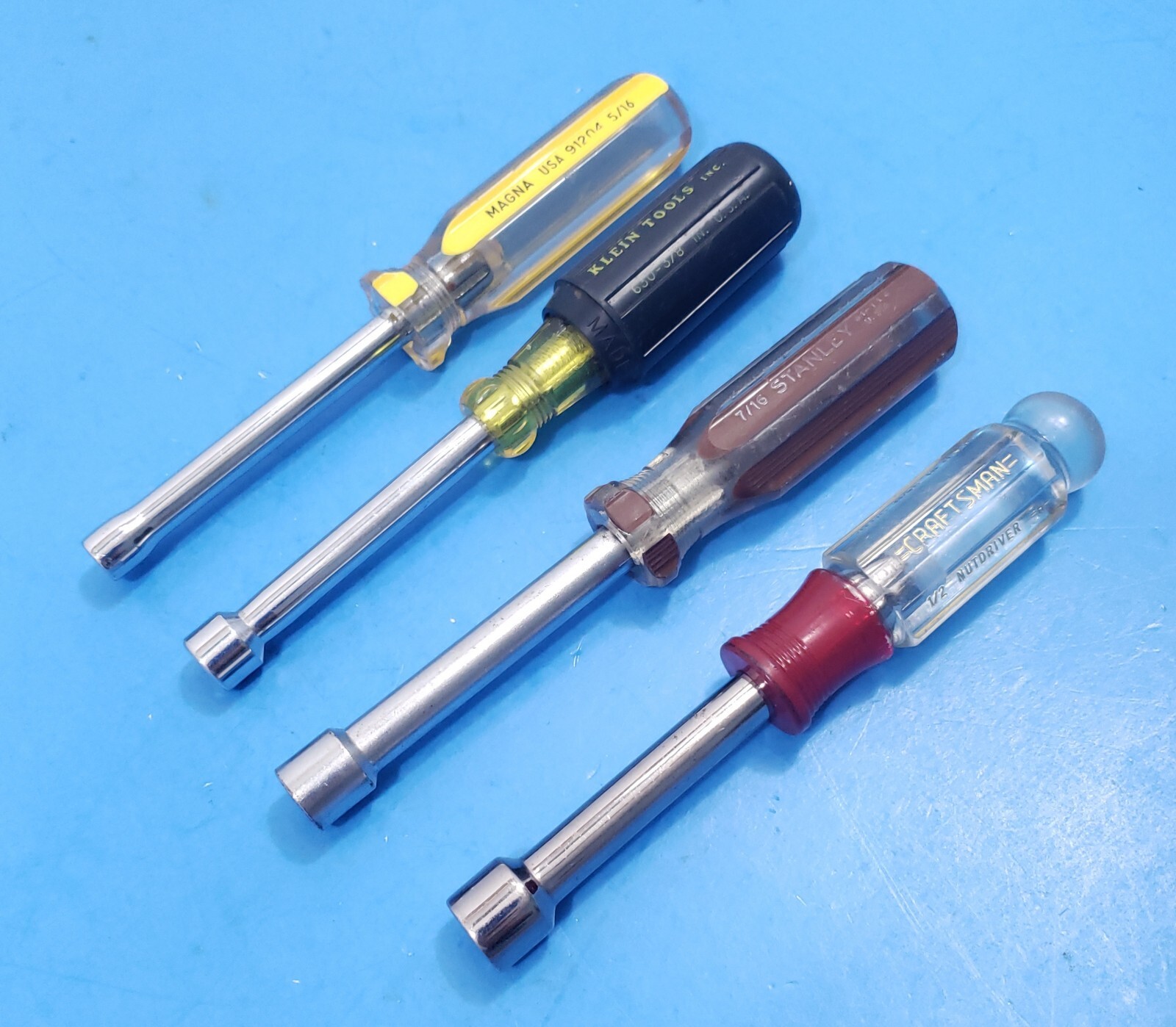 Collection of 4 Nut Drivers Craftsman, Klein, Magna, Stanley all Made in USA