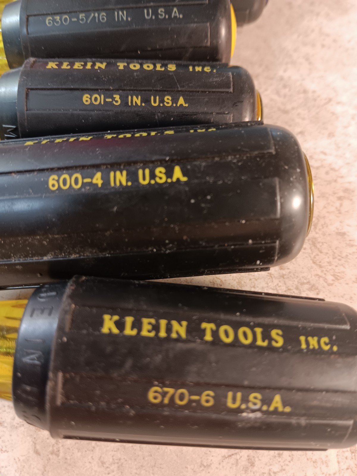 Klein 3 Screw Drivers 3 Nut Drivers 630 1/4 5/16 3/8 670-6 600-4 600-3 USA