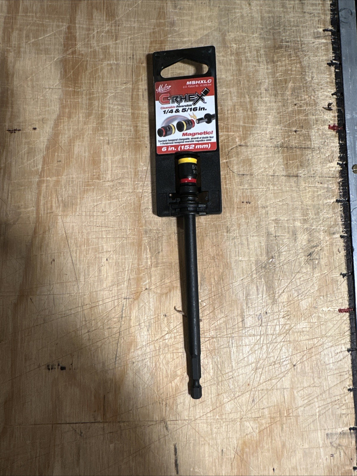 Malco Cleanable Reversible Magnetic Hex Extension Bit MSHXLC 6 in Steel (312)