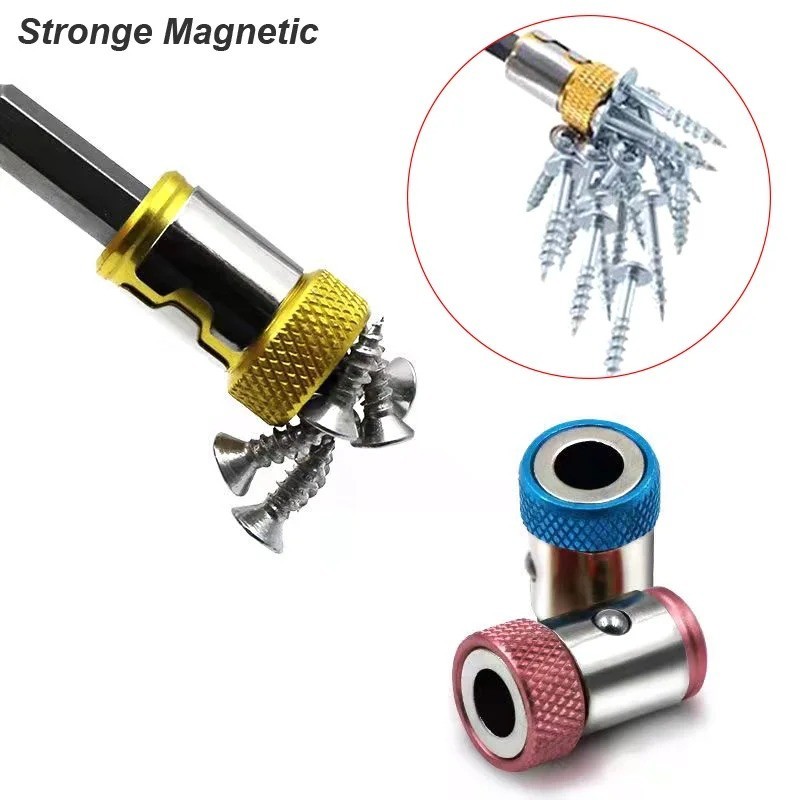 6 x Screwdriver Head Magnetic Ring Pivoting Bit Tip Screw Holder Magnetizer