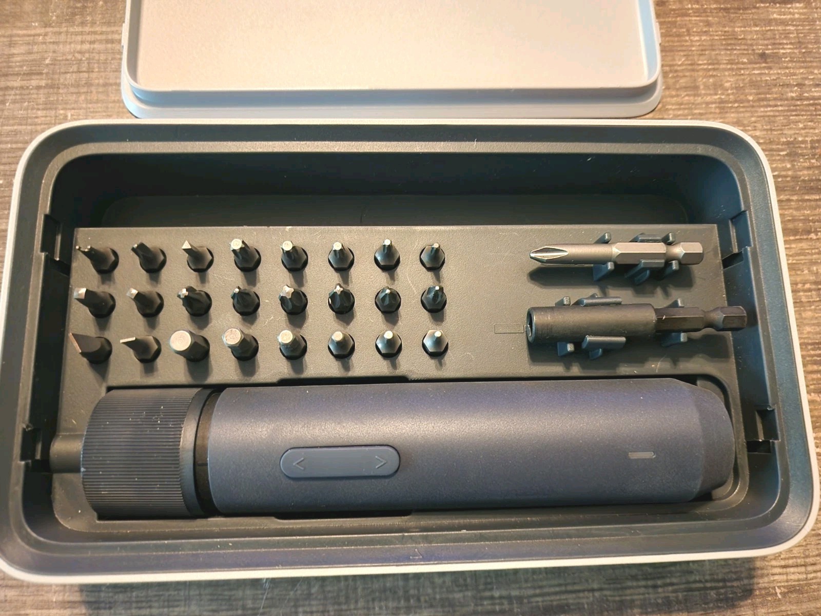 HOTO Electric Cordless Screwdriver Kit, 1/4” Hex 25 Bits, Magnetic Lid, LED