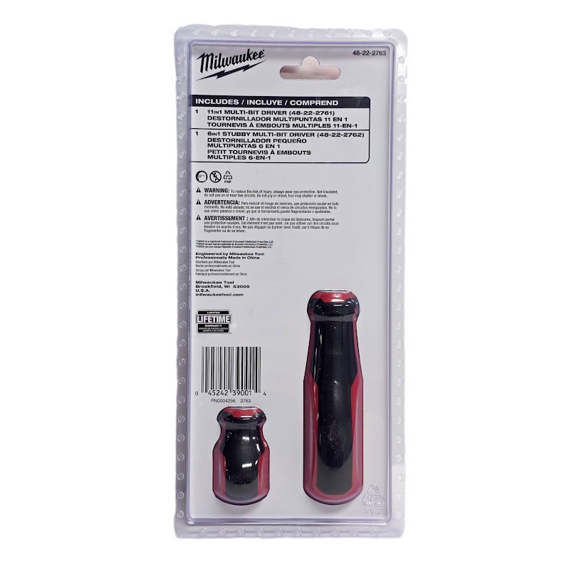 Milwaukee 48-22-2763 2pc 11-in-1 Multi-Bit Screwdriver & 6-IN-1 Stubby Multi-Bit