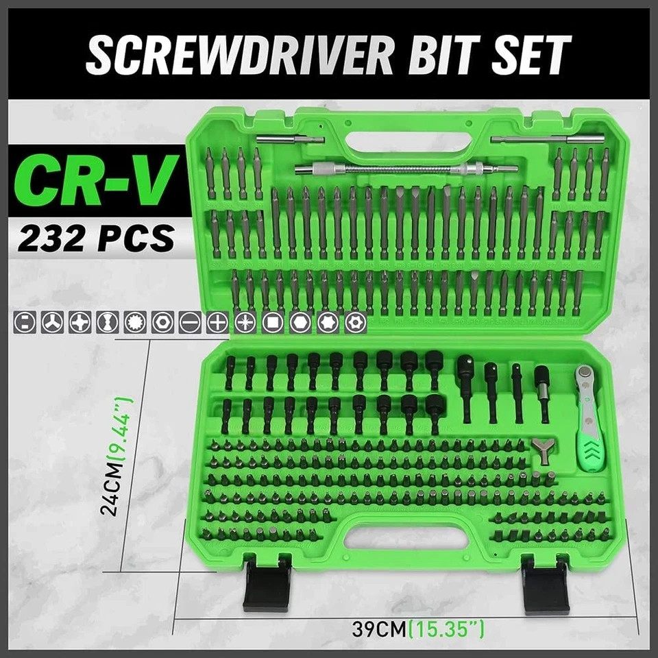 SWANLAKE 232-Piece Ultimate Screwdriver Bit Set, Cr-V Impact Driver Bit Set, Inc