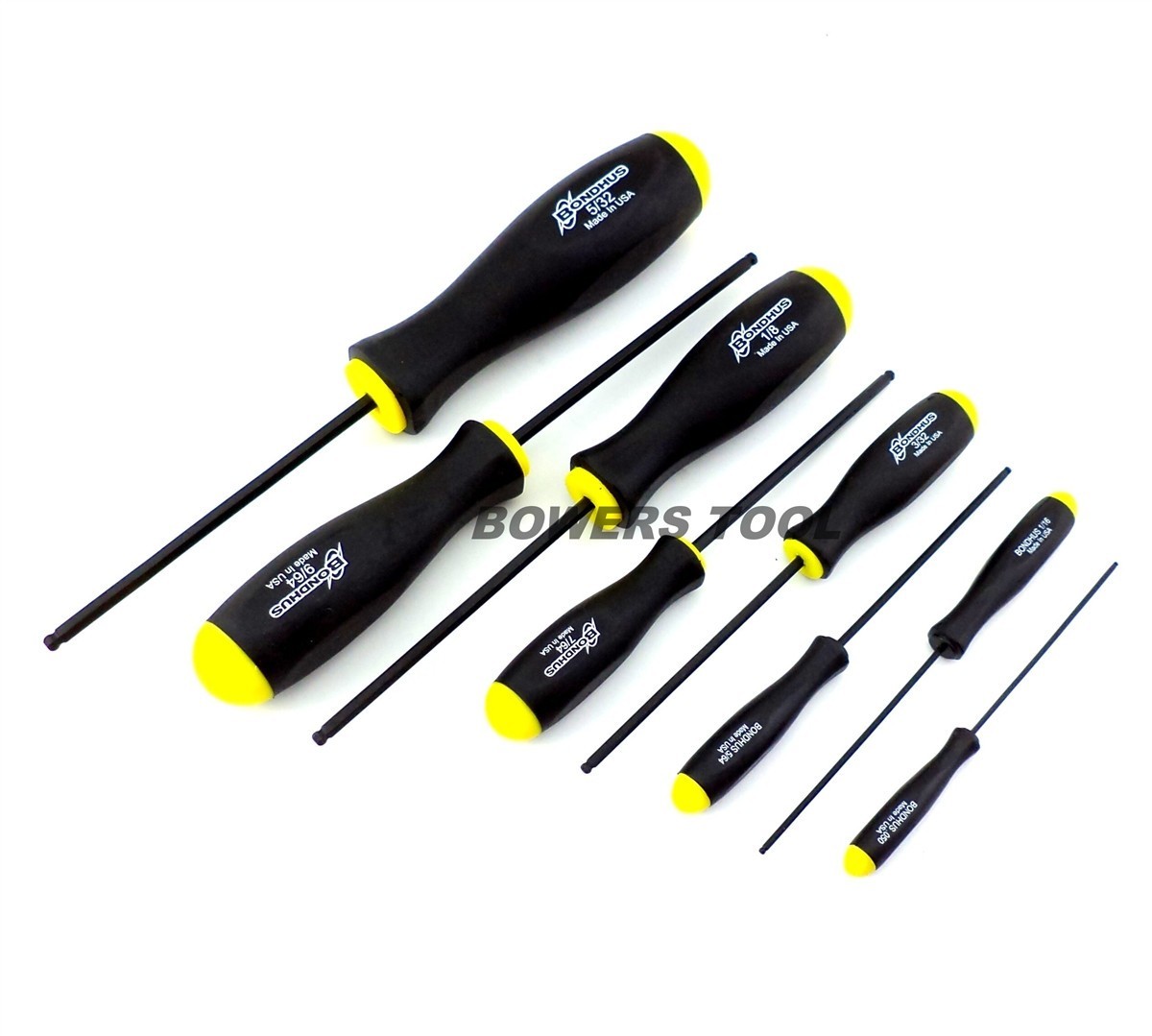 Bondhus 14pc Ball End Hex Screwdriver Set SAE .050-5/32” Metric 1.5-5mm USA