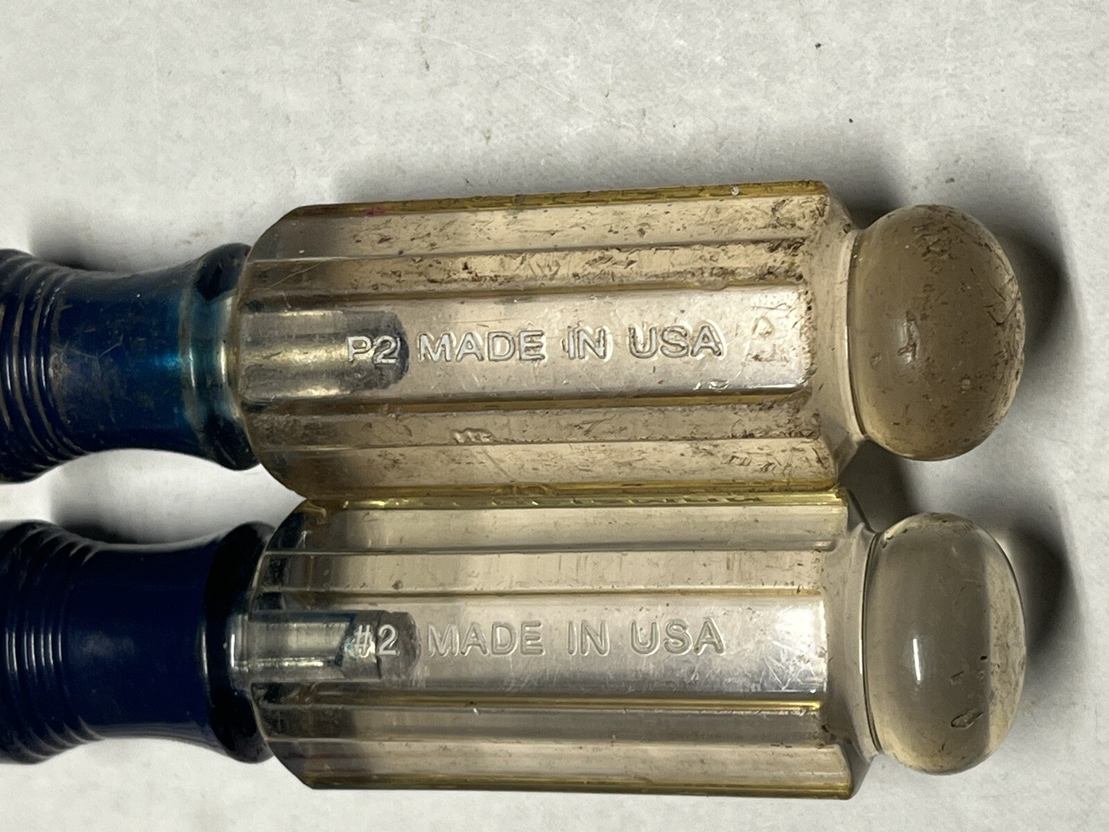(2) Craftsman #2 P2 Phillips Screwdriver 41296 X WF Clear Ball End USA