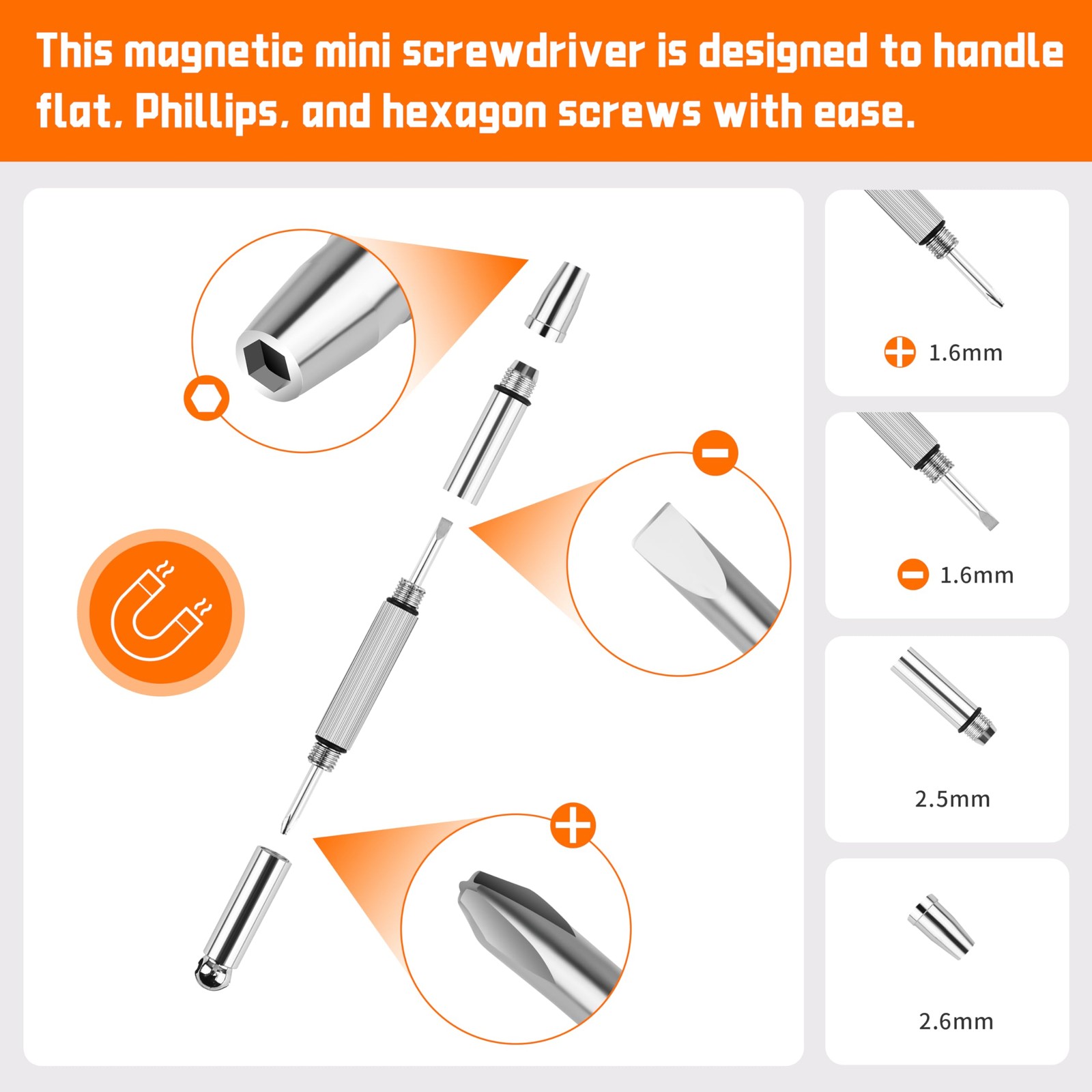Precision Screwdriver Set with Magnetic Tips, 8-in-1 Multi-Function Blue