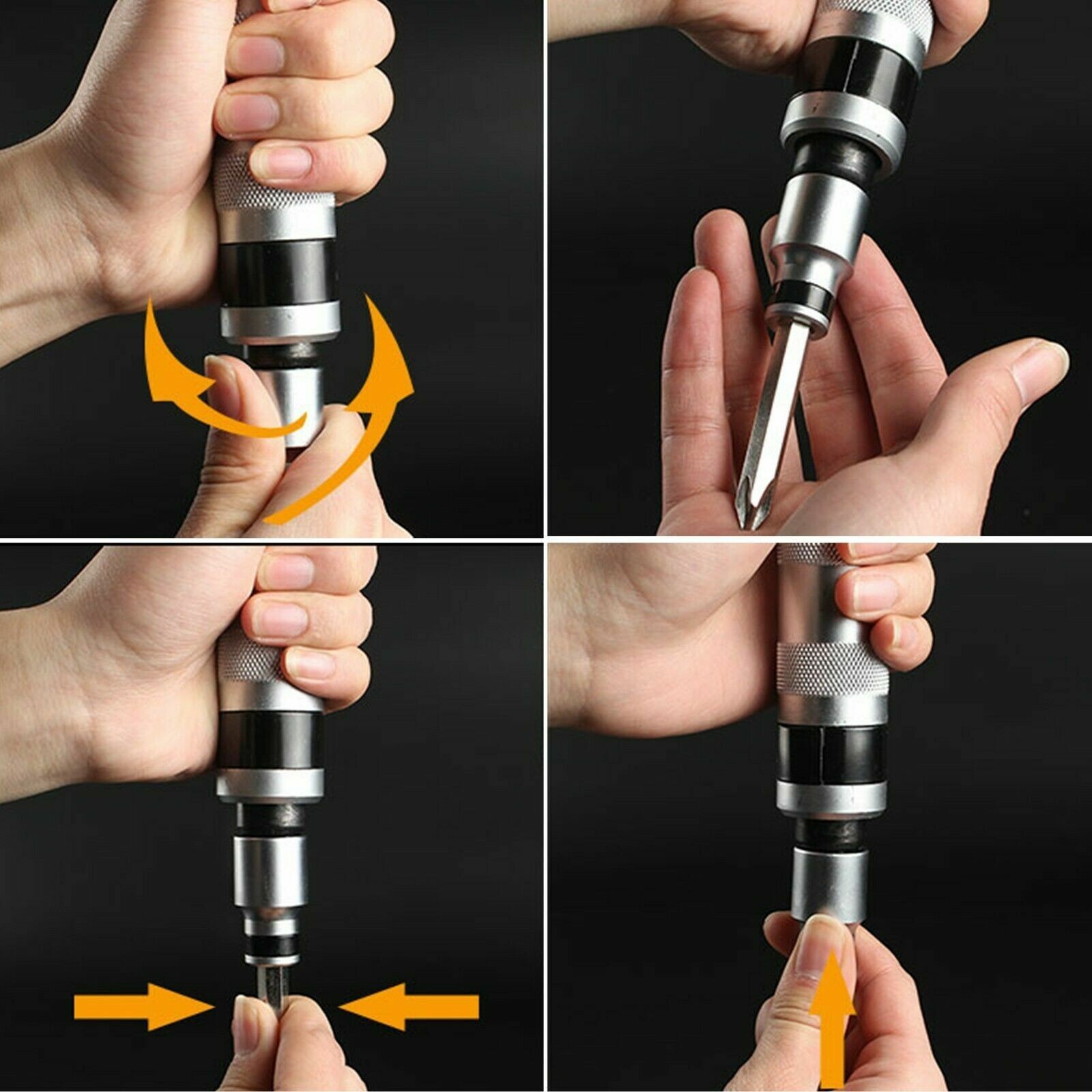 Auto Manual Reversible Impact Driver Kit Automotive Impact Hammer Screwdriver US