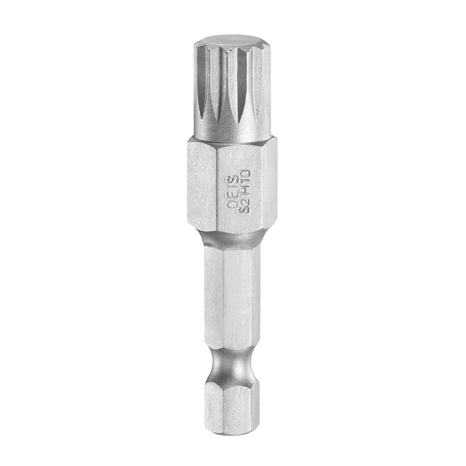 1Pcs M10 Triple Square Spline Bit 1/4″ Hex Shank 2″ Long Magnetic No Hole Tip