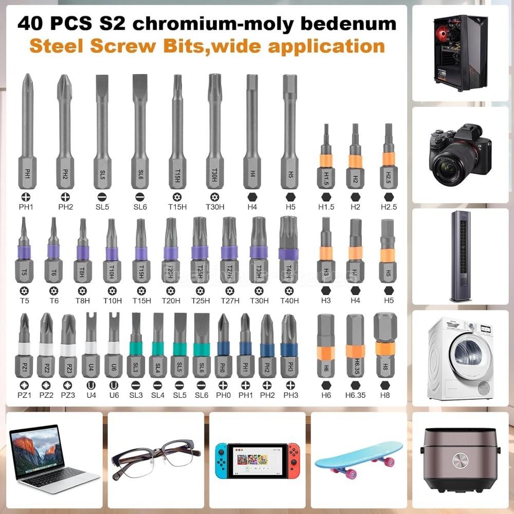 42 in 1 Magnetic Screwdriver Set, DIY Ratchet Screwdriver Set Multi Bit Magnetic
