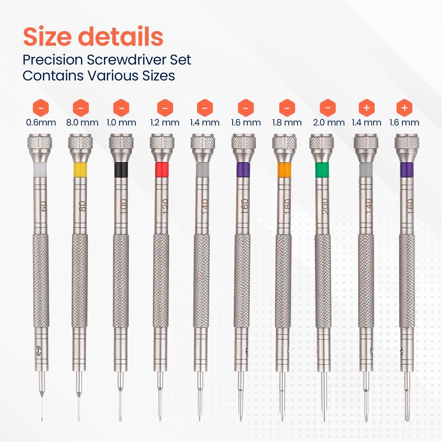 Versatile 10-Piece Stainless Steel Screwdriver Set – Repair Watches & Glasses