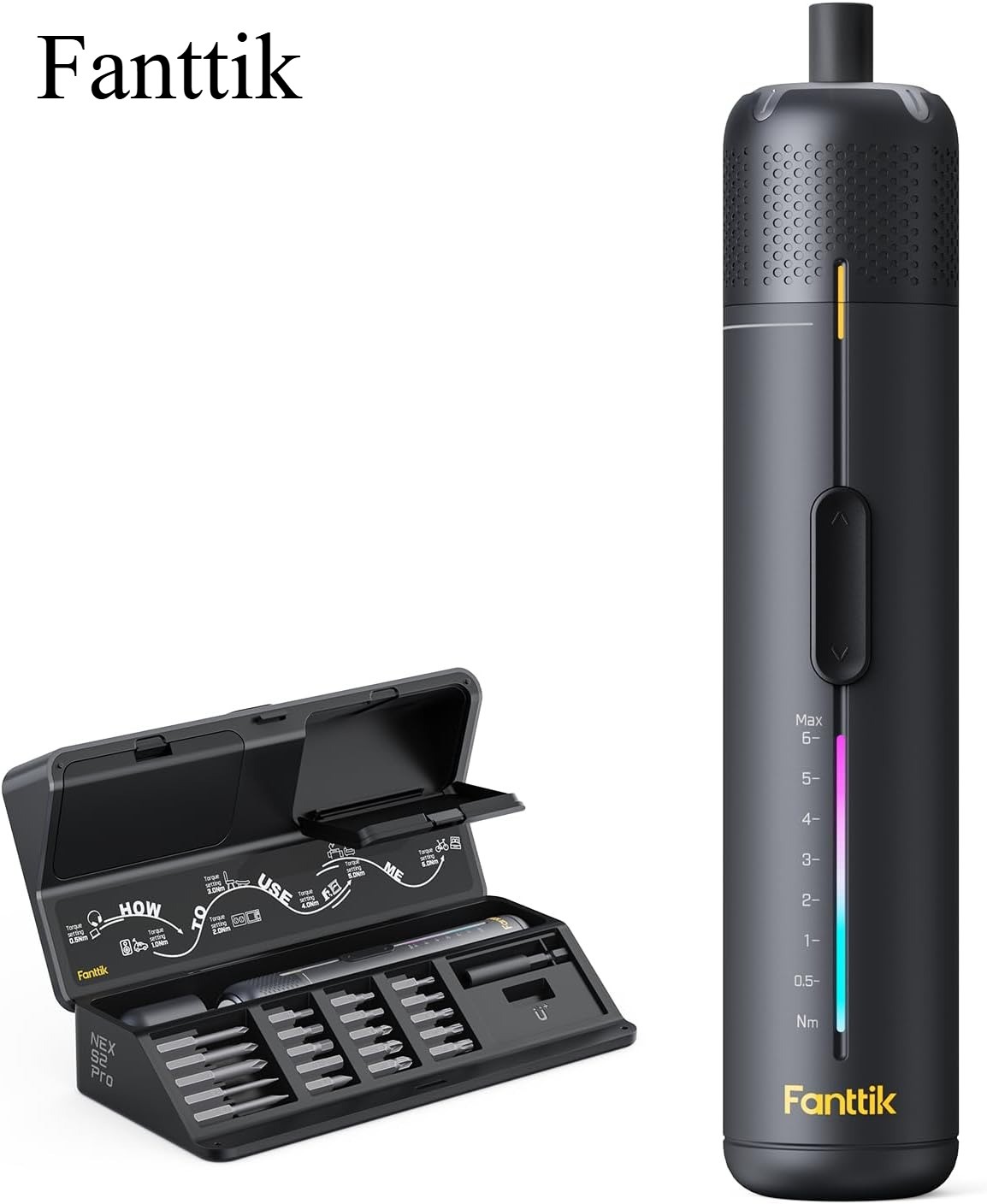Fanttik S2 Pro Electric Screwdriver, Cordless Screwdriver Set, 7 Torque Settings
