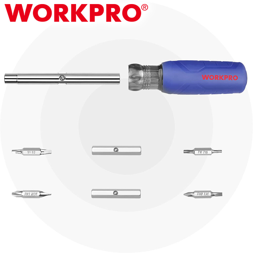 WORKPRO 11-in-1 Screwdriver/Nut Driver Set Tool Philips/Slotted/Torx/Square 3Nut