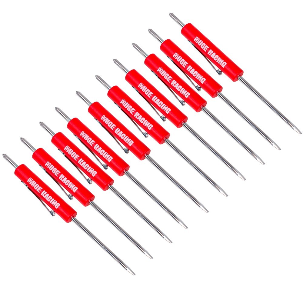 10X Green Mini Pocket Screwdriver Phillips & Flat Head Tip with Magnet and Clip