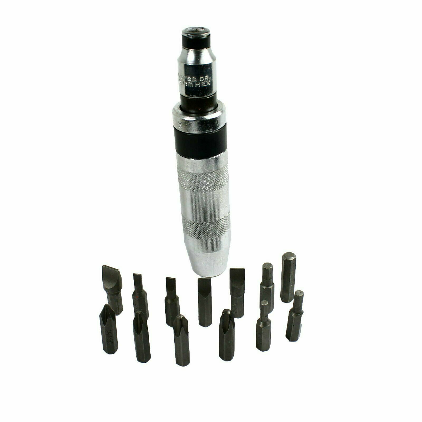14 Pc 1/2″ Heavy Duty Impact Screwdriver Driver Set SAE Reversible w/ Metal Case