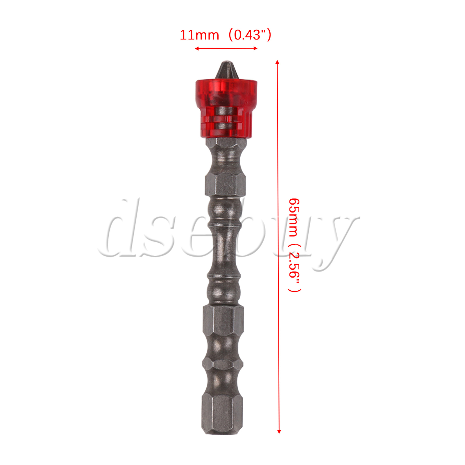 25PCS Magnetic Collar Design Screwdriver Bits 1/4″ Hex Shank S2 Chrome Steel Red