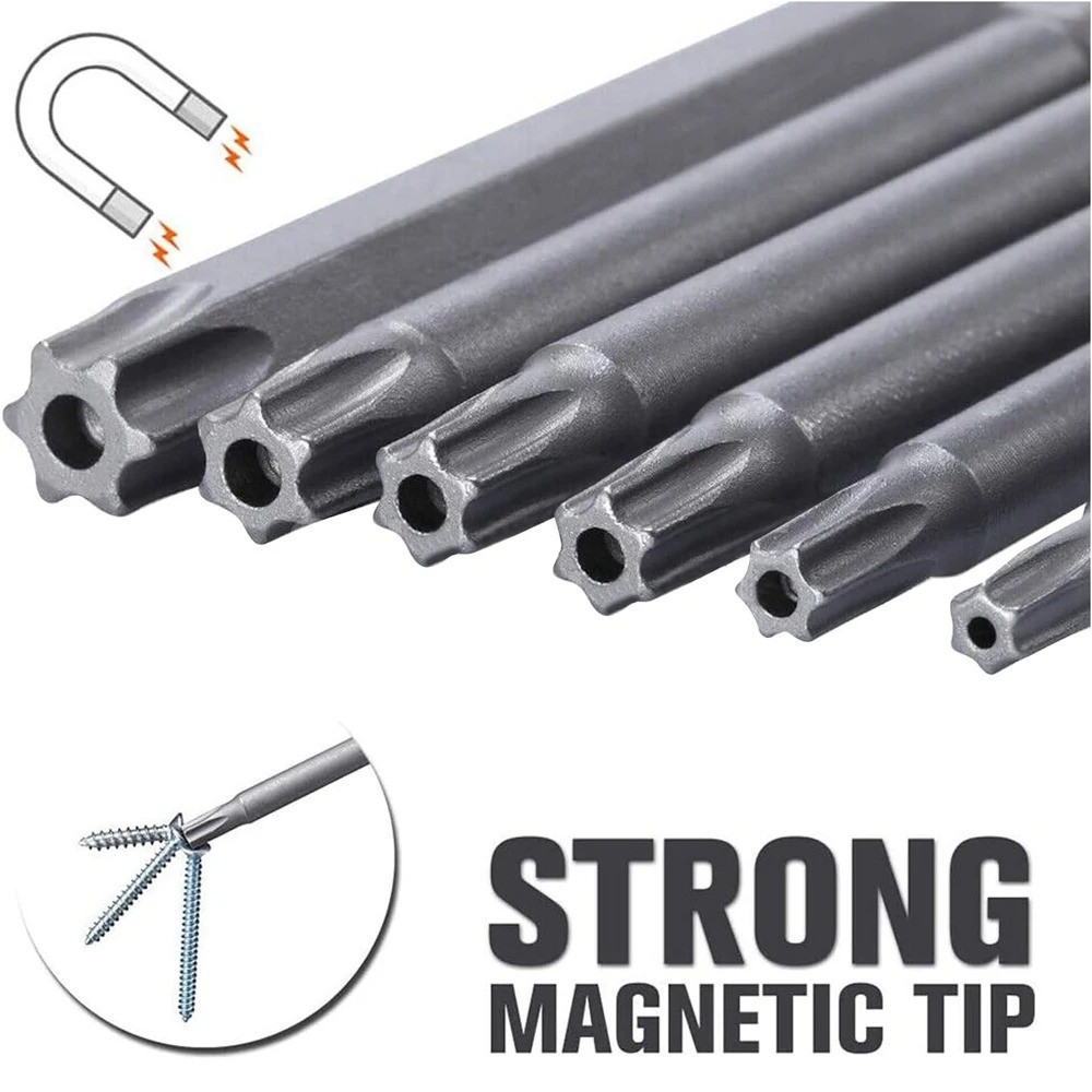 11PCS 1/4″ Hex Security Torx Screwdriver Bit Set Magnetic Drill Flat Head 50/100