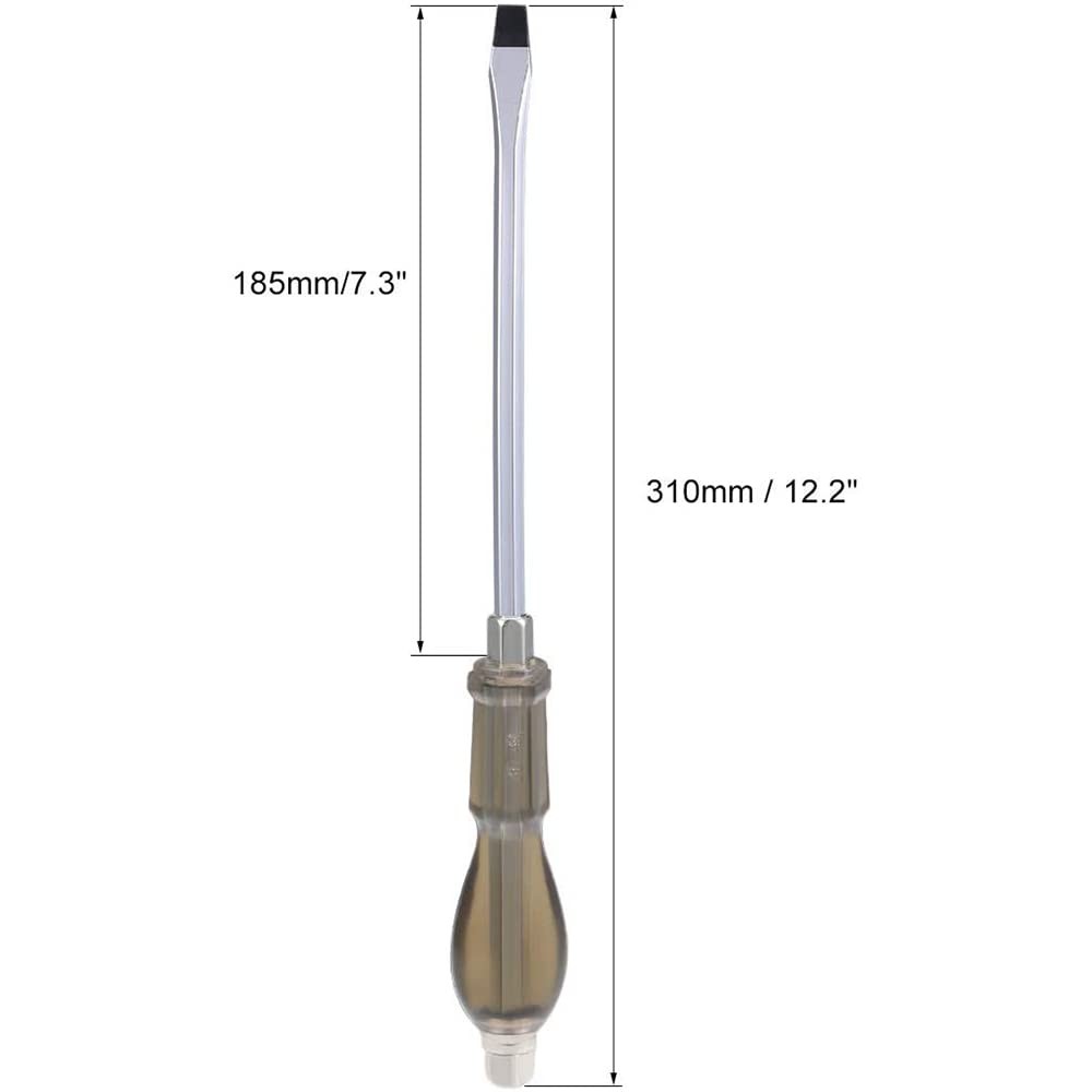Flat-Head Demolition Screwdriver with Striking Cap 8 Inch Slotted Impact Scre…