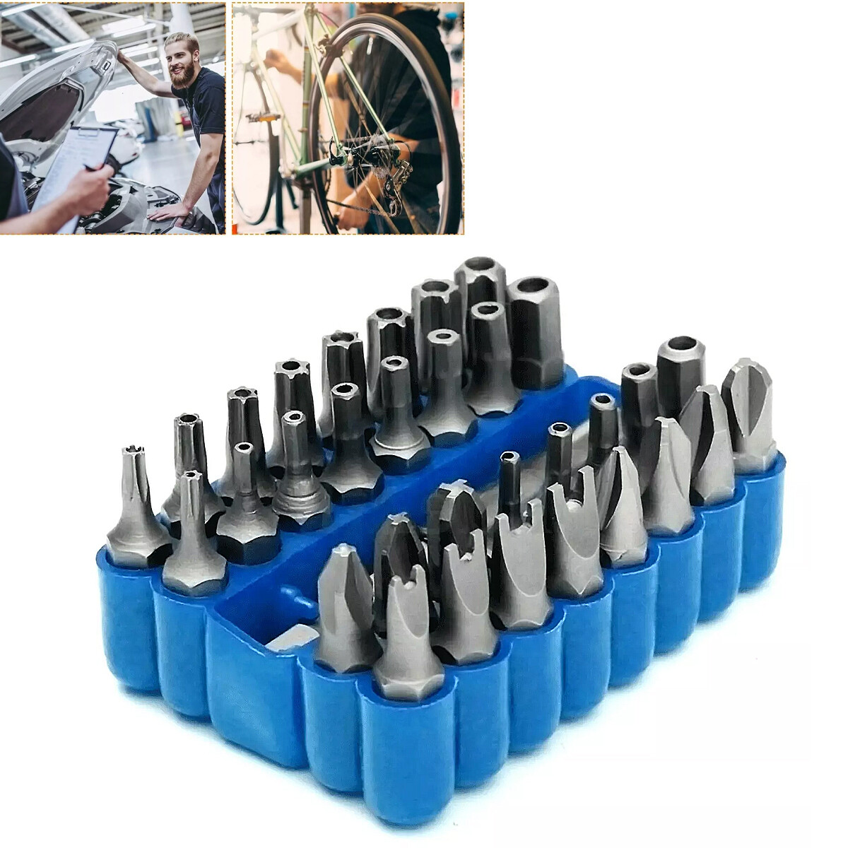 33 Pcs Screwdriver Bit Set Hex Head Drill Bit Set with 1/4″ Extension Bit Holder