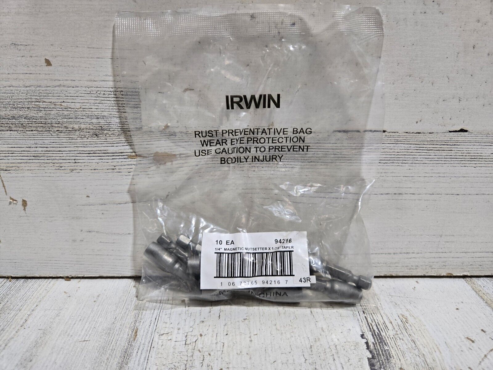 *BULK PACK OF 10* Irwin 1/4 Magnetic Nutsetter 1-7/8 Length (Tapered)