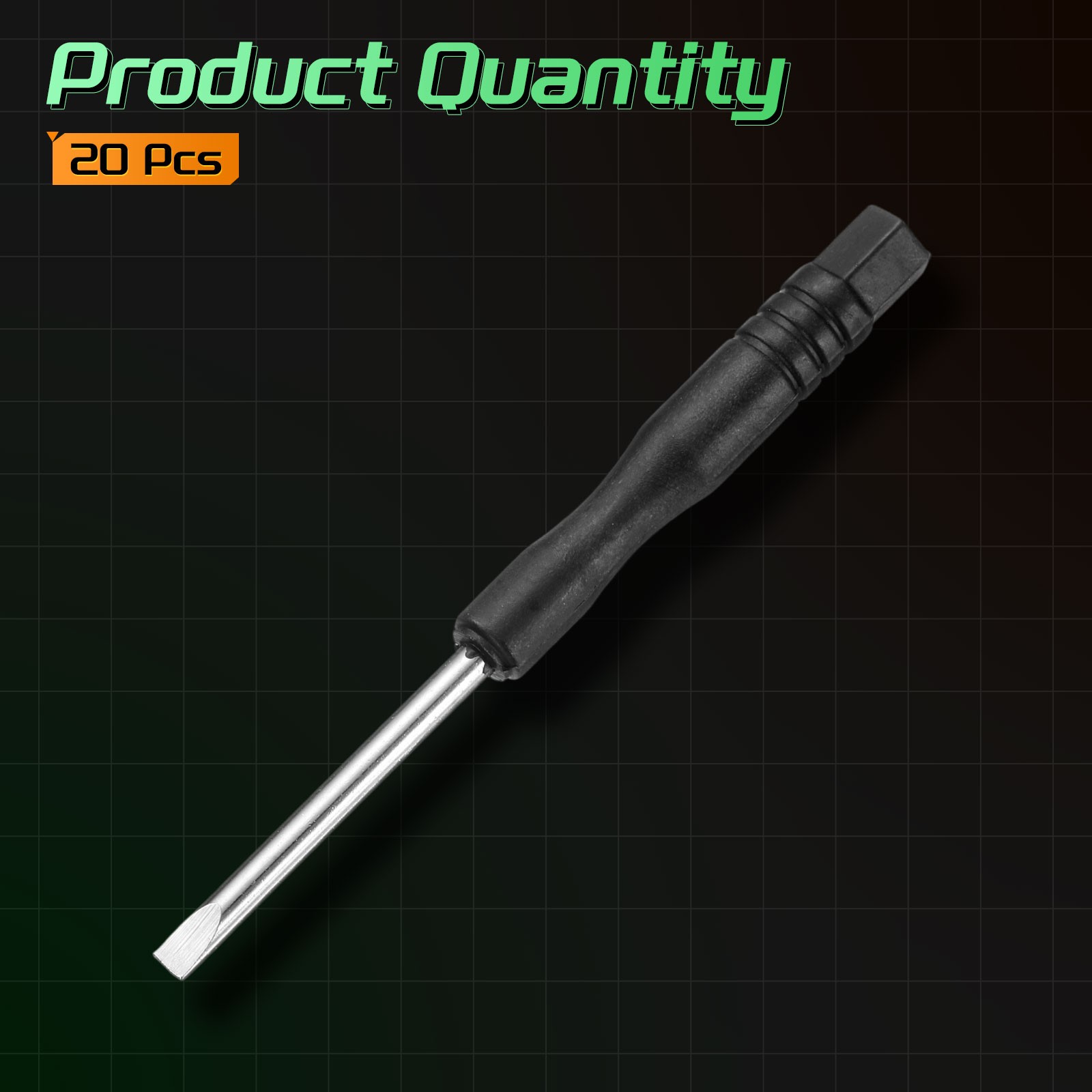 20pcs SL3.0 Mini Flat Head Screwdriver 3.07″ Screwdrivers Carbon Steel, Black