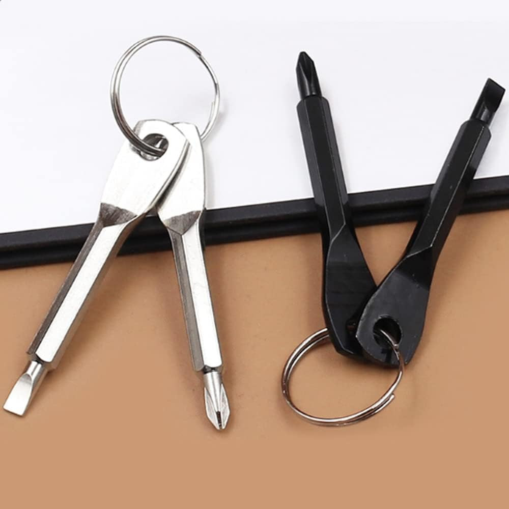 8Pcs Mini Keychain Screwdriver,Outdoor Portable EDC Multifunction Screwdriver Se