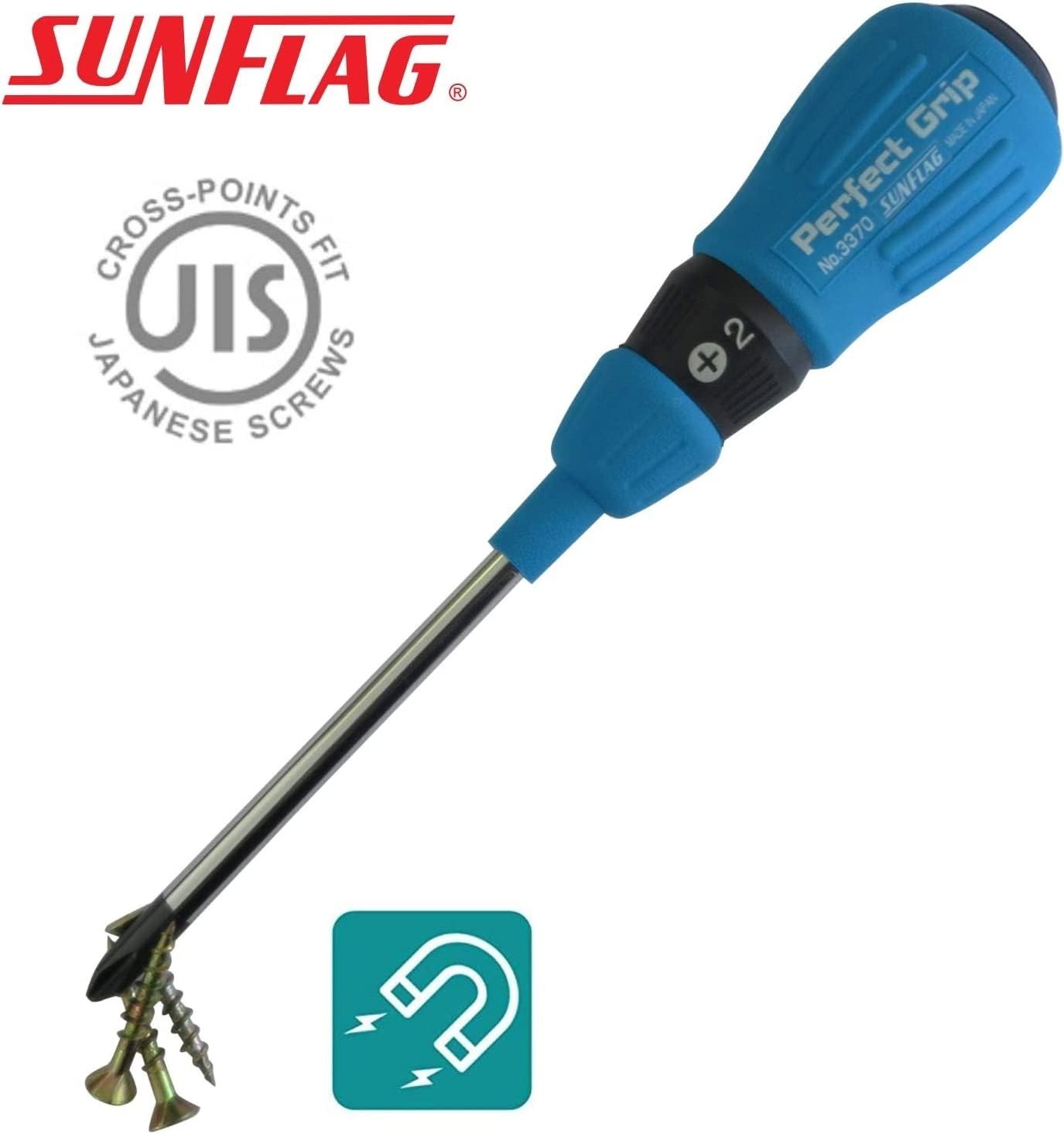 JIS Screwdrivers Set +1 +2 +3 | Perfect Grip, Tang Through, Made in Japan