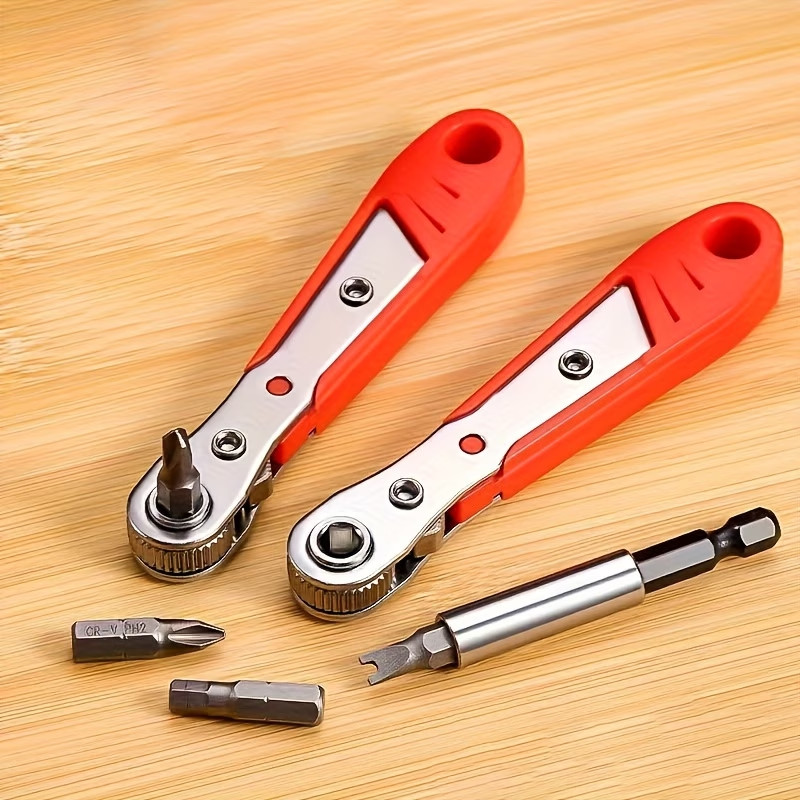 36-Tooth Mini Ratchet Screwdriver Set w/L-Shaped Wrench – Steel Multi-Bit Tools