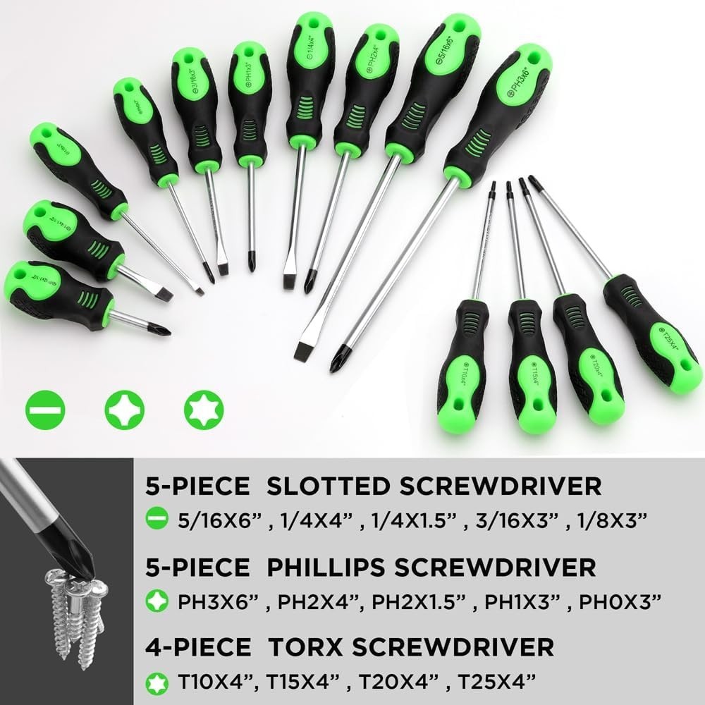 SWANLAKE 86PCS Magnetic Screwdriver Set,Includes Slotted/Phillips/Torx Mini P…