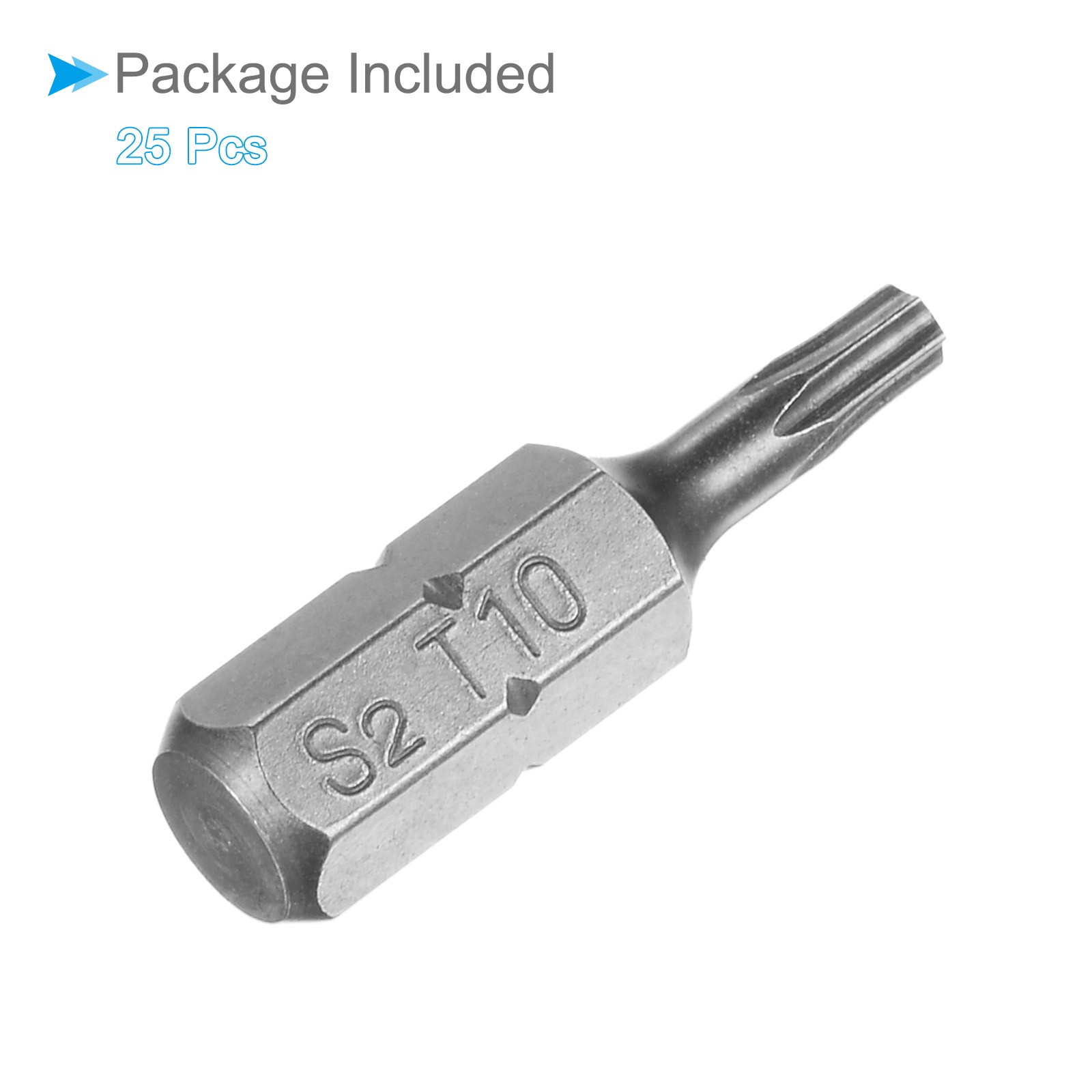 25pcs Torx Screwdriver Bits 1/4″ Hex Shank 25mm T10 Magnetic Screwdrivers Bit