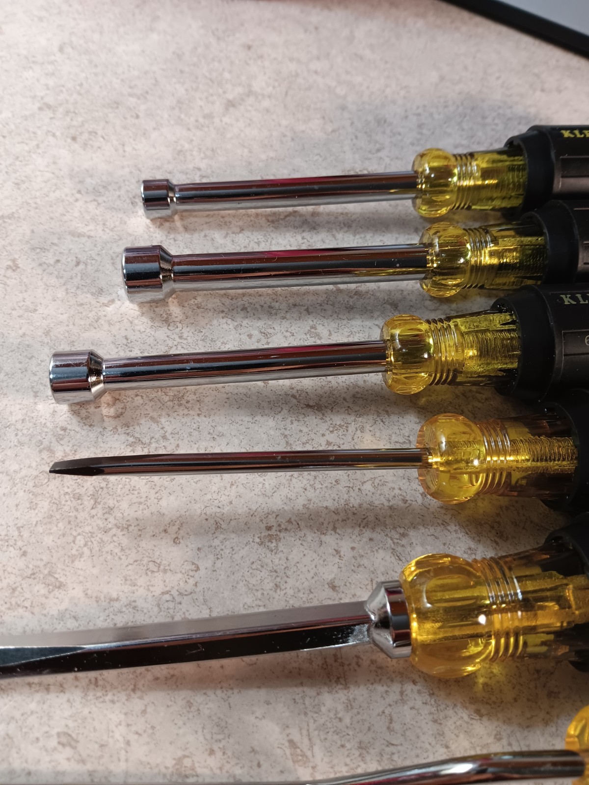 Klein 3 Screw Drivers 3 Nut Drivers 630 1/4 5/16 3/8 670-6 600-4 600-3 USA