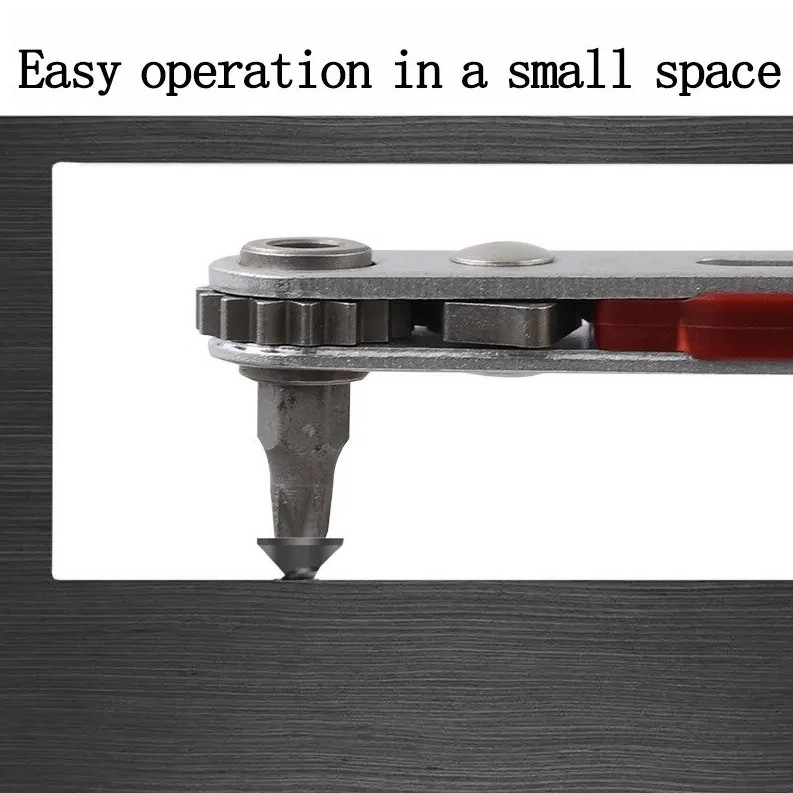 1 pc Mini Ratchet Screwdriver Bidirectional Elbow Wrench Flat Slotted Tool