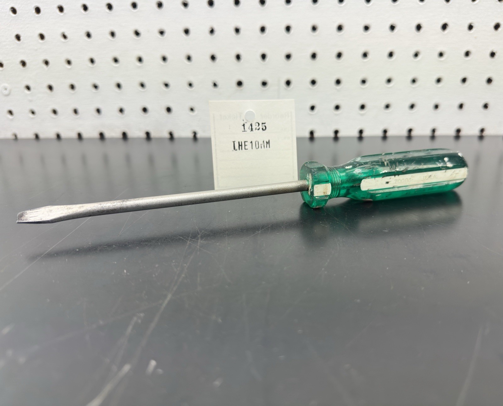 Used Vintage Slotted/Flat Screwdriver S-K Tools 70086 Made In USA Green Handle
