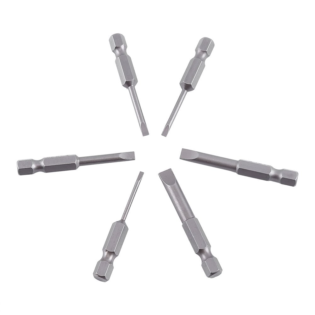 6pcs Flat Head Slotted Tip Magnetic Slotted Screwdrivers Bits, 0.25″ 2.0-6.0m…