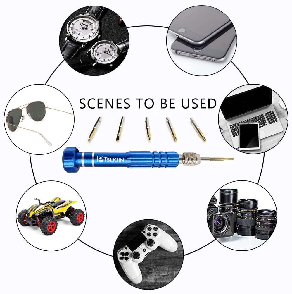 5 in 1 Magnetic Precision Screwdriver Set S2 Steel for Eyeglasses Electronics