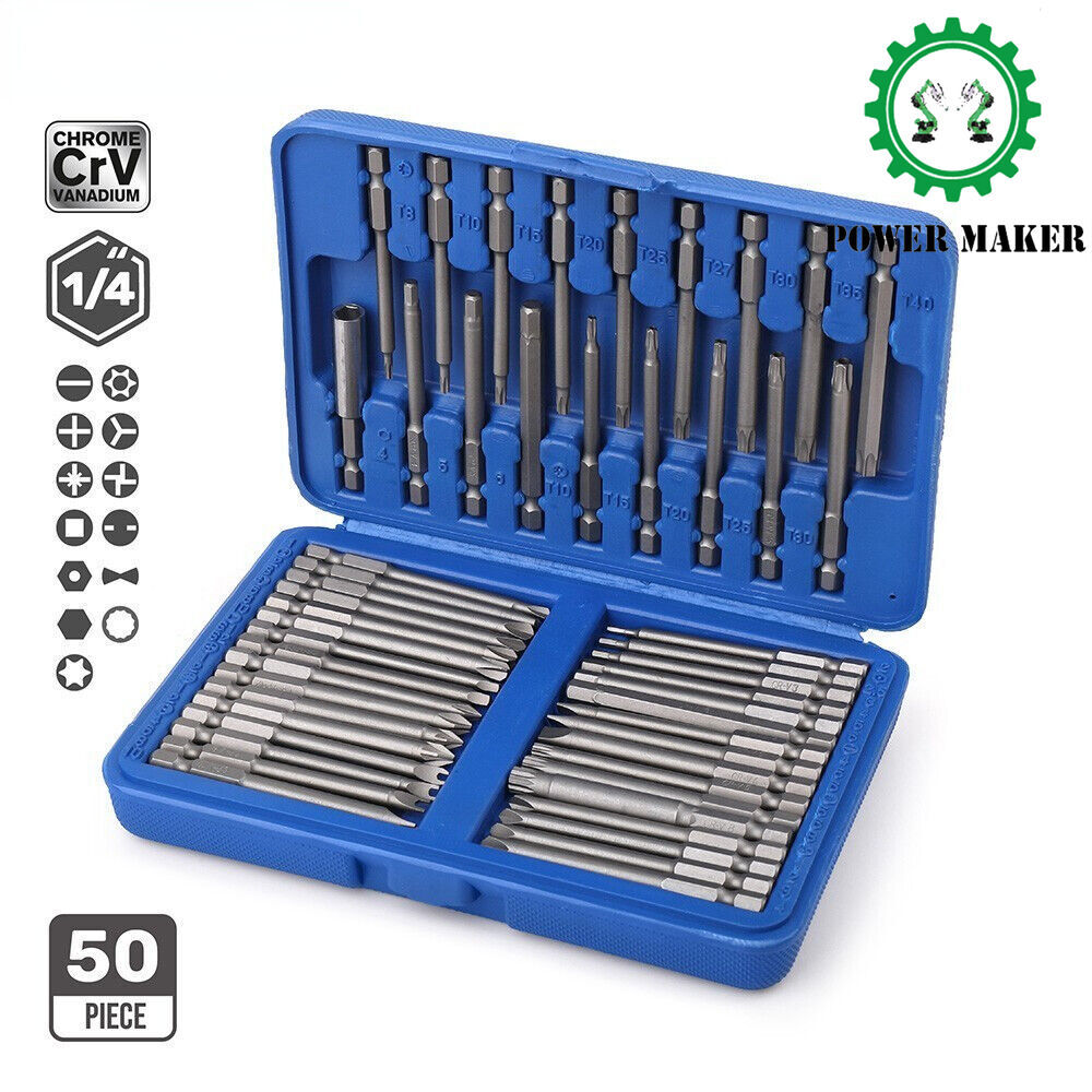 50pcs 75mm Screwdriver 1/4 Screwdriver Bits Set Torx Bit Screwdriver Bit