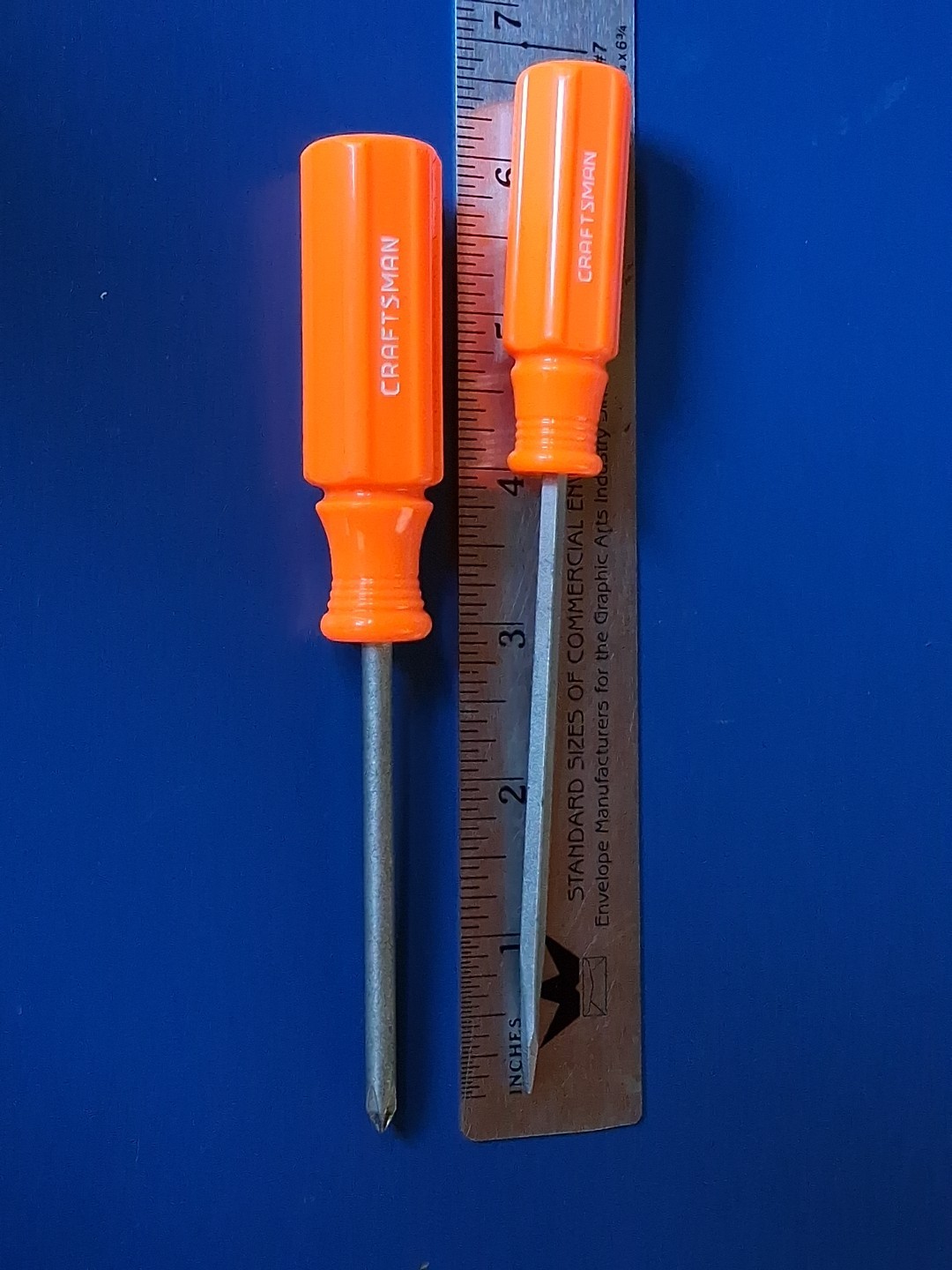 Craftsman 41555 High Visibility Orange 1/8″ Flathead #1 Phillip Screwdriver Lot