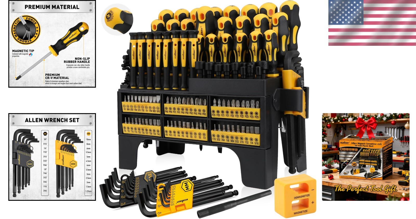 Complete 140-Piece Screwdriver Set with Precision Tools and Magnetic Features