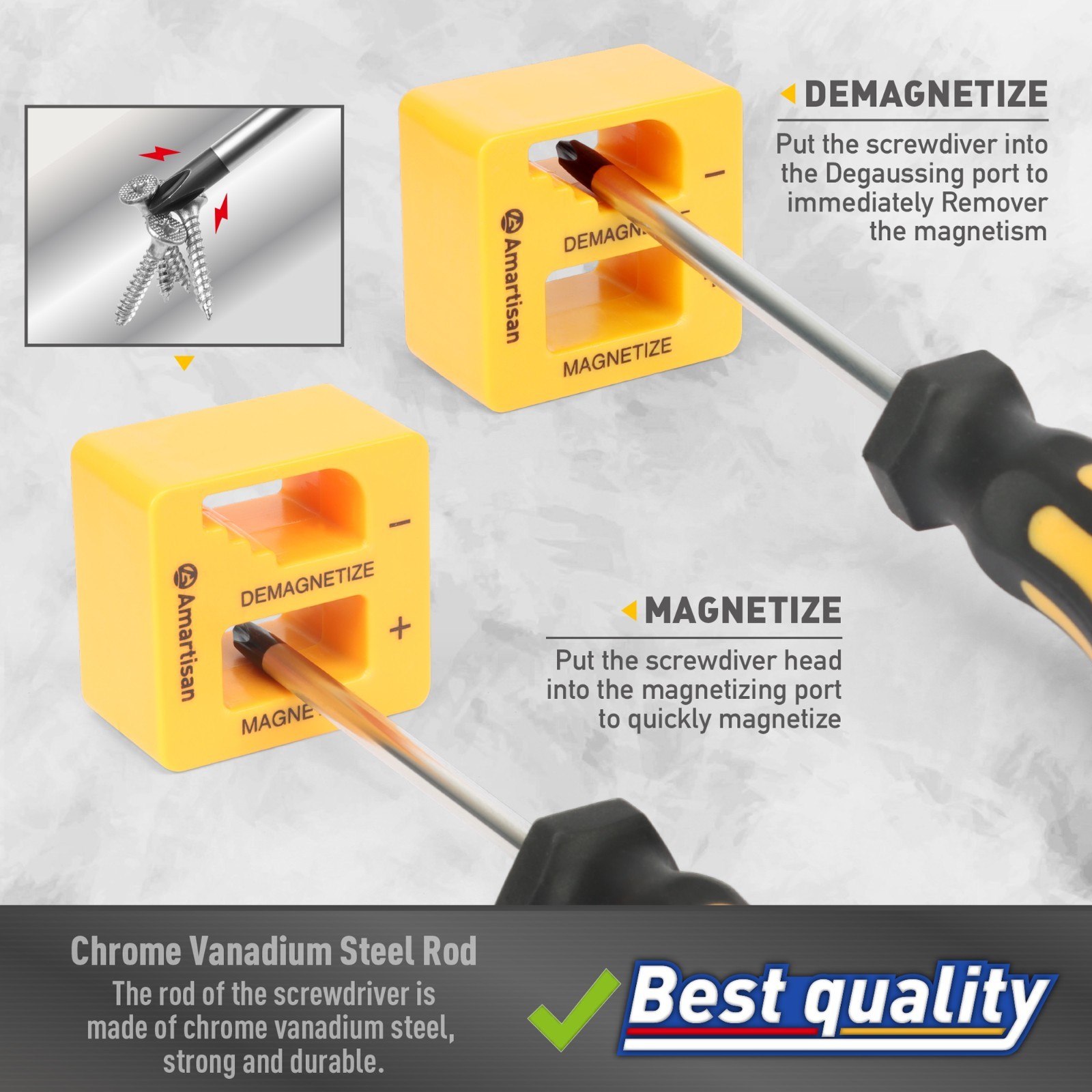 Amartisan Magnetic 43-in-1 Set Premium 6150 Chromium Vanadium Steel Screwdriver