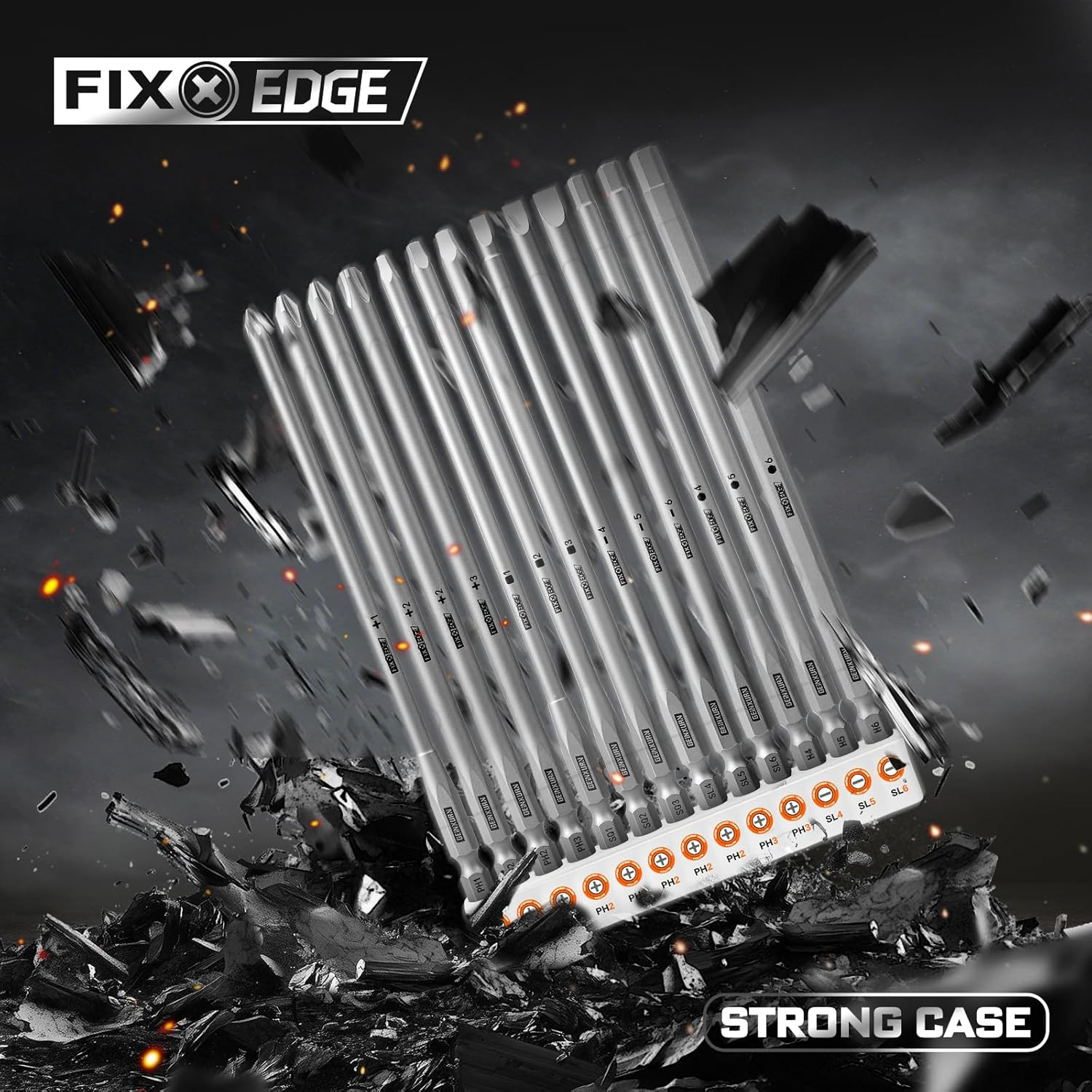 Geinxurn 26Pieces Fixedge Screwdriver Bit Set, 6 Inches Magnetic Alloy Steel Phi