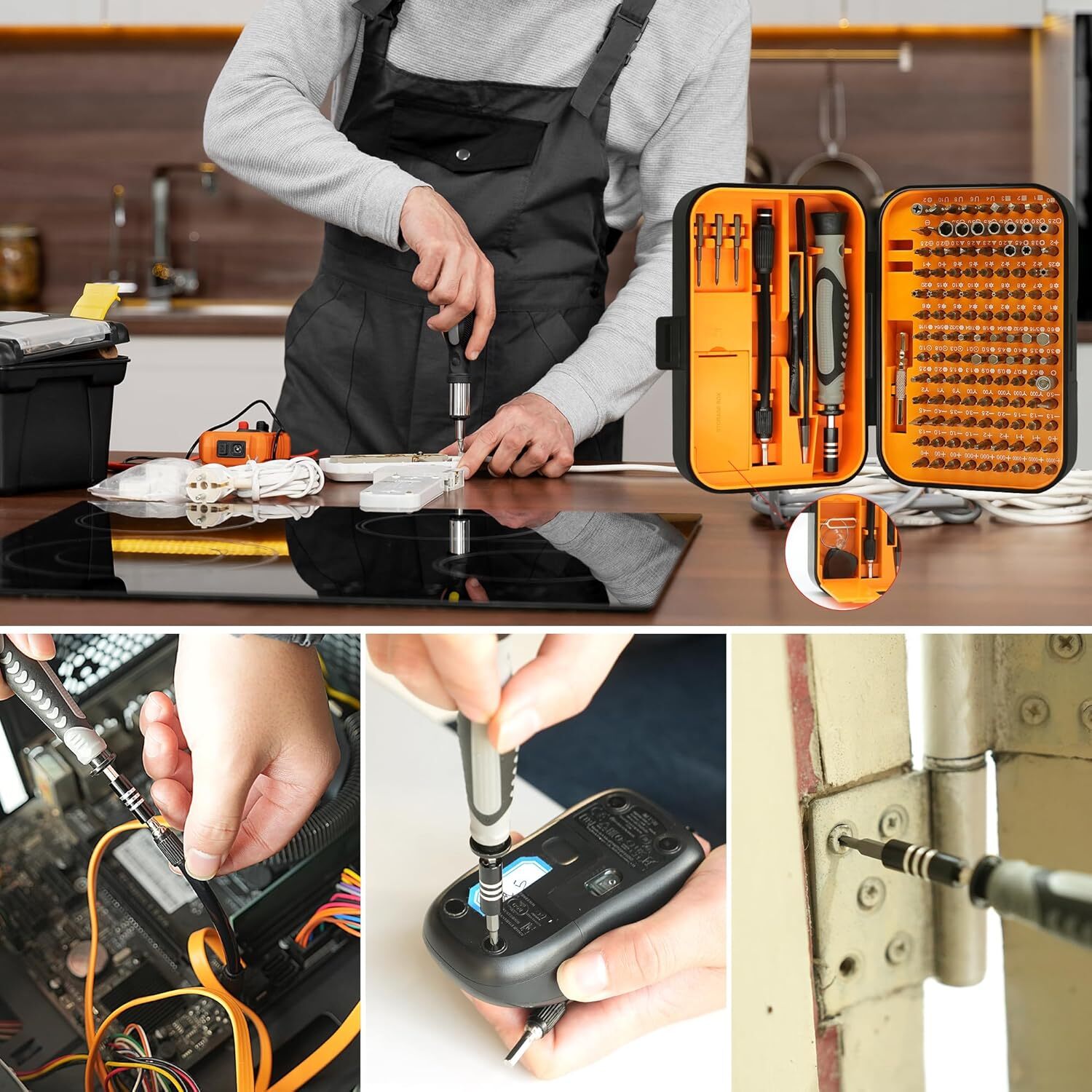 Precision Screwdriver Set, 130 in 1 with 120 bits Repair Tool Kit, Screwdriver