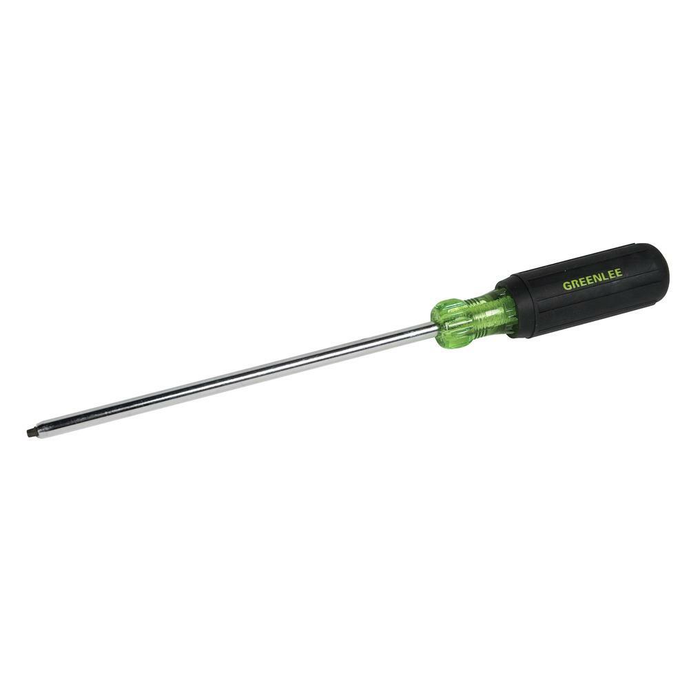 Greenlee 0353-23C Screwdriver with Soft Ergo Grip, Square-Recess Tip, #2 by 8″
